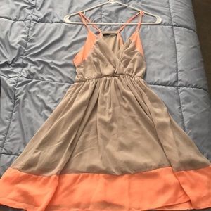 Tan and coral lulu’s racerback dress